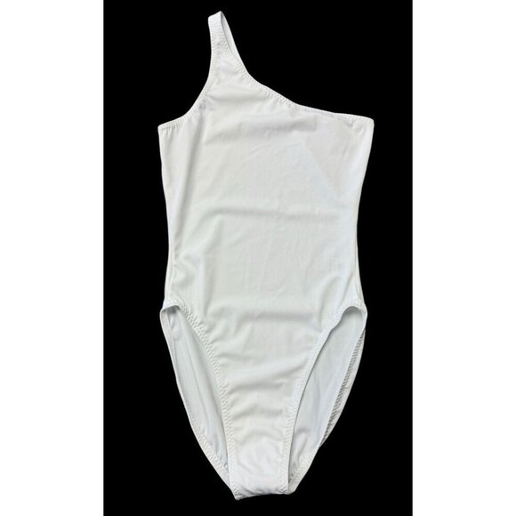 Norma Kamali Sz XS Swimsuit White Mio One Shoulder One Piece Designer Luxury - Picture 3 of 5